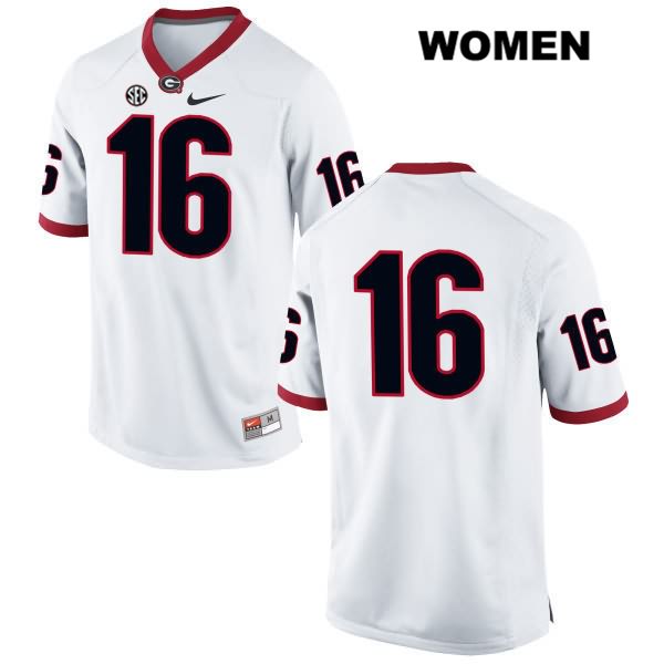 Georgia Bulldogs Women's John Seter #16 NCAA No Name Authentic White Nike Stitched College Football Jersey WNL4456WS